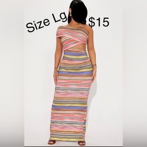 Coral/combo Maxi dress